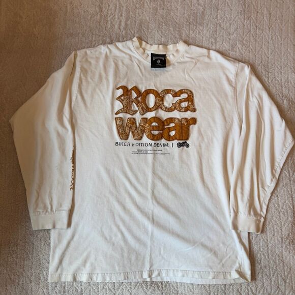 Rocawear Biker Edition Denim Crew Neck Long Sleeve Shirt XL - Picture 1 of 8